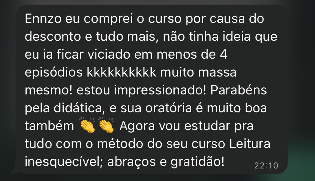Depoimento de aluno do Leitura Inesquecível